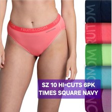 SZ 10 Fruit of the Loom SIGNATURE ENERGIZE HI-CUTS 6PK 94 Cot/6 Spandex Gift