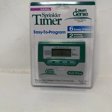Lawn Genie RJ6-Plus Sprinkler Timer 6 Zones 2 Watering Times
