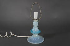 Small 1950s Vintage Murano Opalescent Vaseline Glass Table Lamp (See Condition)
