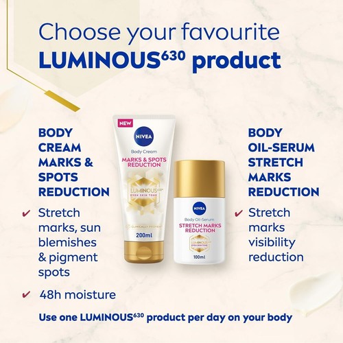 Nivea Luminous 630 Body Oil Serum Stretch Marks Reduction 100 ml | Free Shipping - Picture 7 of 9