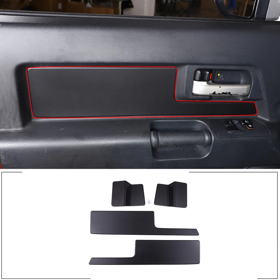 Matte Black ABS Interior Door Panel Cover Trim For Toyota FJ Cruiser 2007-2021 - image 3 of 4