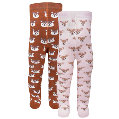 EWERS Thermo Strumpfhose 2er Pack Reh Tiere Mini Mädchen