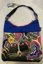 New Sun n' Sand Laurel Burch Blue Cats Large Handbag Tote Bag Satchel NWT