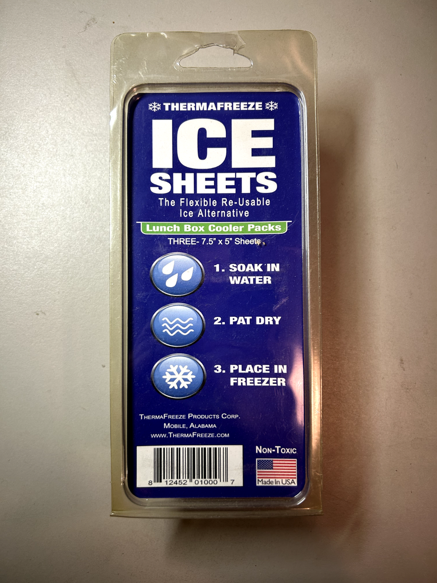 Thermafreeze – 5 Fogli Di Gel Ghiaccio Riutilizzabili Per Lunch Box, Formato 3x2 Celle, Mantieni Il Fresco Ovunque