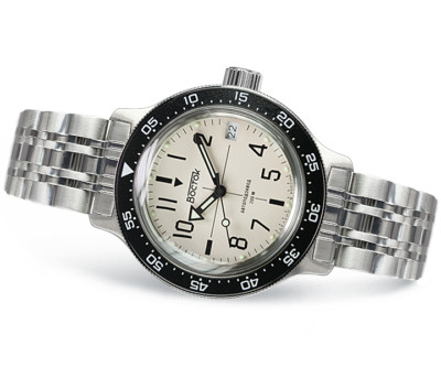 Vostok Diver watch 720070 creme Wostok  russische Uhr Automatik DE