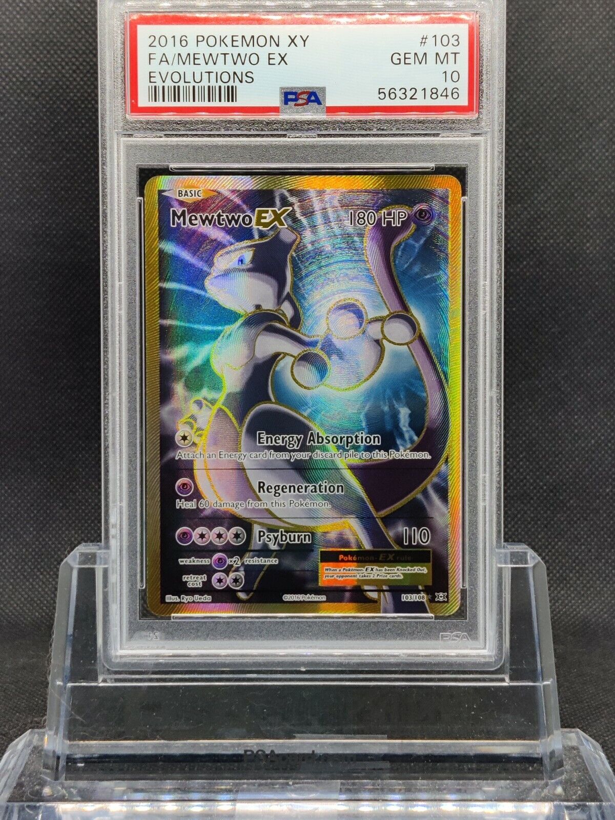 Mewtwo Pokemon Zukan Card Carddass Japanese FL.103 Fire Red Leaf