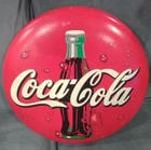 Vtg Coca Cola Coke Bottle Plastic Soda Pop Advertising Dome Button Sign 18”