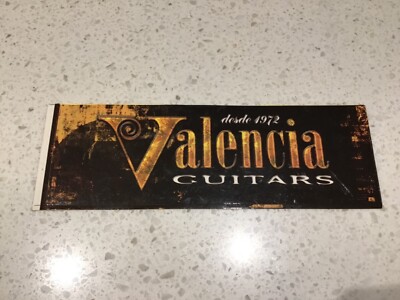 VALENCIA GUITAR STICKER, ELECTRIC ACOUSTIC AMPLIFIER CYMBALS DRUMS HEADPHONES MI