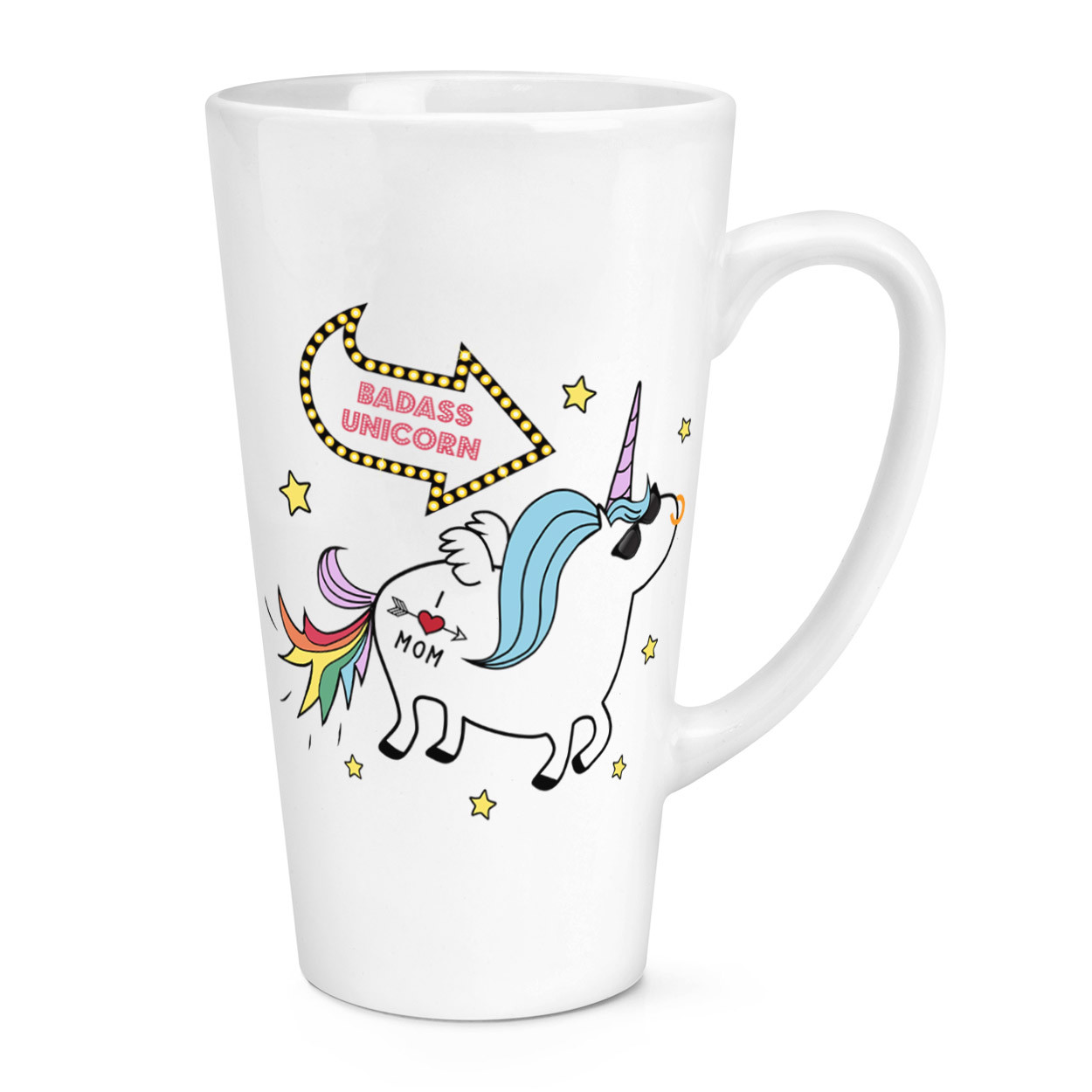Badass Unicorn 17oz Large Latte Mug Cup - Funny