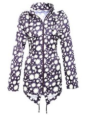 LADIES WATERPROOF WINDPROOF DAISY JACKET womens navy blue rain parka hooded coat
