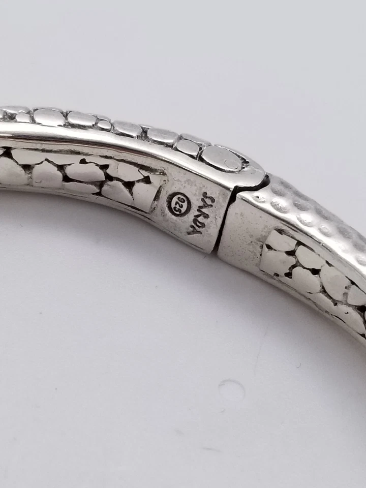 Artisan Collection of Bali 绿色实验室制作蓝宝石银色手镯手链  — 第 2/4 张图片