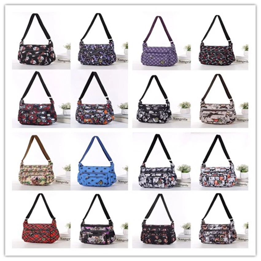 Ladies light weight Multi Pocket Nylon Cross Body Day Shopping Messenger Bag NEW