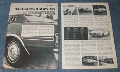 1974 Vintage Domestic Luxury Car Road Test Info Article AMC Pontiac Ford Olds