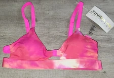 Tinibikini Women's Pink Tie Dye Bikini Swim Top Size XS NWT