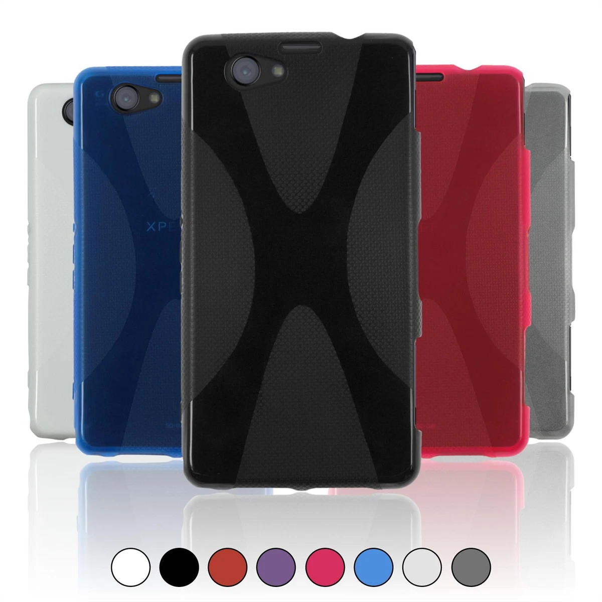 Custodia In TPU Morbida Per Sony Xperia Z1 Compact - Cover Antiurto Sottile Trasparente (Nero)