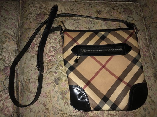 Burberry Borsa a Tracolla Beige Donna Borsa Borsa Nova Check Tela | eBay