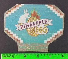 Vintage 1930's Chocolate Pineapple Egg EMPTY Trimmed Candy Wrapper