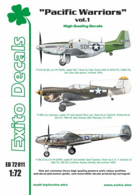 EXITO DECALS ED72011 - 1:72 Pacific Warriors vol.1 - P-40 - P-51 - P-38