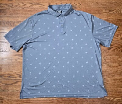Ben Hogan Shirt Men's 3XL Performance Polo Blue Palm Trees Golf