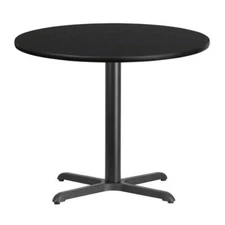 Bowery Hill 36" Round Restaurant Dining Table in Black