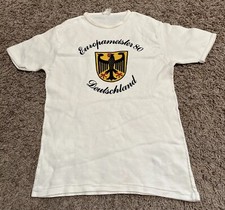 Vintage 80’s Europhameister Deutschland Shirt Soccer Football Cream Off-White