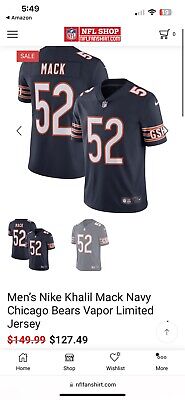 Nike Chicago Bears No52 Khalil Mack Navy Blue Alternate Youth Stitched NFL Vapor Untouchable Limited Jersey