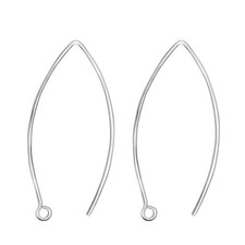 30mm Long Hook Earring Findings Nickel-Free 925 Sterling Silver / DIY Craft