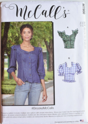MCCALLS PATTERN 7900  TOPS   MISSES SIZES  14 16 18 20 22  UNCUT