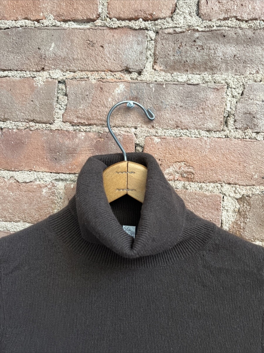 Saks Women’s Turtleneck Sweater, Sz XS, Brown 100% Cashmere
