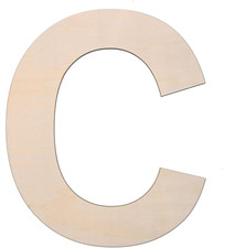 12 Inch Wooden Letter C, 1/4 Inch Thick Large Unfinished Wood Letter for DIY Cra