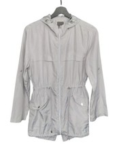 Girls Grey Zip Front Hooded Jacket Coat Size 2xs