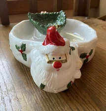 Fitz and Floyd Omnibus Christmas Santa Chip and Dip