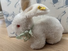 Steiff Coniglio Bianco Peluche con Bottone nell'orecchio - Circa anni '80