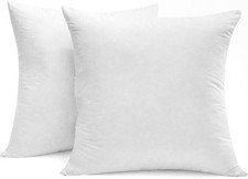 Goose down pillow insert, 22x22 inches, ultra-soft cover, high fill power, white