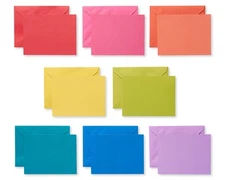 Single Panel Blank Cards with Envelopes, Rainbow Colors (200-Count)