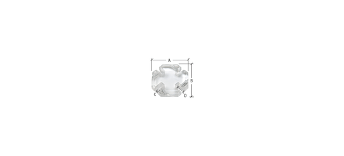 CRL HGC412 Clear Acrylic 4-Way Heavy Glass Connector for 1/2" Glass - Picture 2 of 3