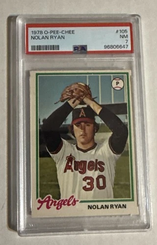1978 O-PEE-CHEE #105 Nolan Ryan PSA 7 NM California Angels