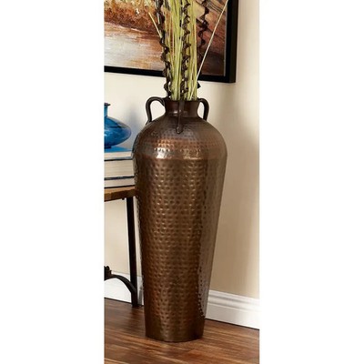 Floor Vase Vases Tall Large Hammered Solid Iron Jug Farmhouse Rustic Design 32''