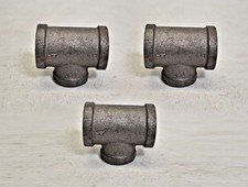 Lot of 3 Anvil Cast Iron Reducing Tee Pipe Fitting 1" x 1" x 3/4"