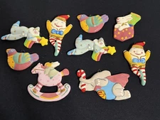 9 Scarce Lindt Stymeist Hand Painted Flat Ceramic Ornaments