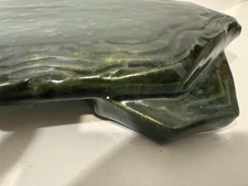 Vintage 1993 Pine Tree Mold Green Pottery Stone Shaped Riser Decorative Object