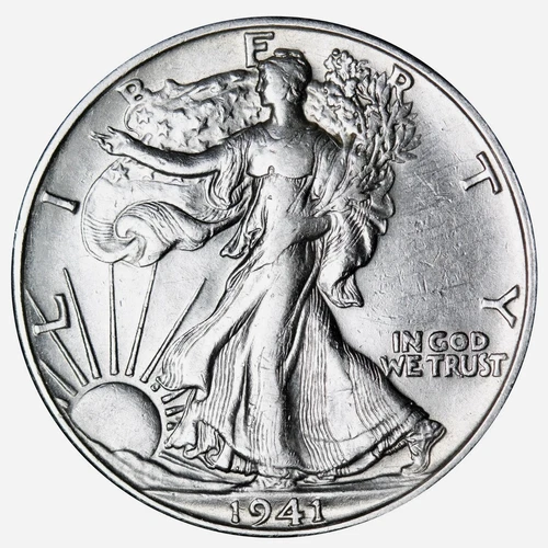 1941-D ABOUT UNCIRCULATED WALKING LIBERTY HALF DOLLAR