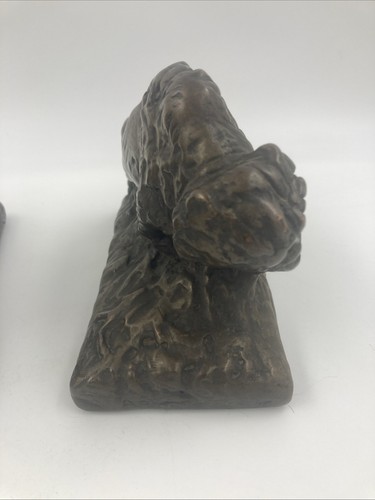 2 Fermalibri Vintage Armatura Bronzo Bufalo Bisonte Art Decò - Foto 6 di 12