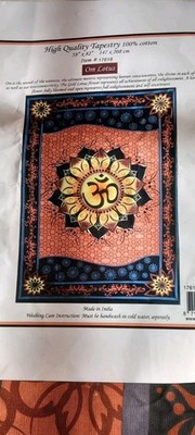 Wandteppich OM LOTUS ca. 147 x 208 cm Tapisserie Wandschmuck Wandtuch Tagesdecke