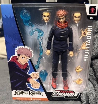 JJK Itadori Yuji Figurine 17 cm Super Action Statue Position debout Articulations mobiles Personnage Modèle avec accessoires Ornement de bureau à collectionner