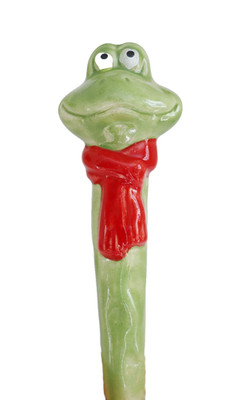 Gartenstecker Frosch Keramik Beet Stecker Stab Gecko Lurch Deko Figur Skulptur