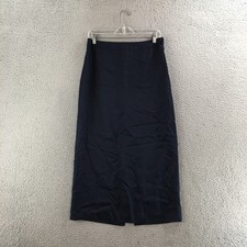 Talbots Skirt Womens 8 Navy Blue Pencil Midi High Waist Side Zip Lined Casual