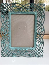 5 in By 7 in VTG Terragrafics Iron Metal Picture Frame Ornate Art Nouveau Design