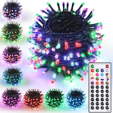 Christmas String Lights - 66FT 200LED RGB String Lights with Remote, Waterproof