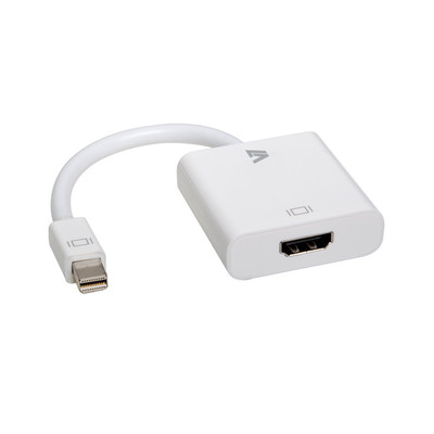 V7 Mini DisplayPort 1.2 M to HDMI 1.4 F Adapter 1080P FHD White